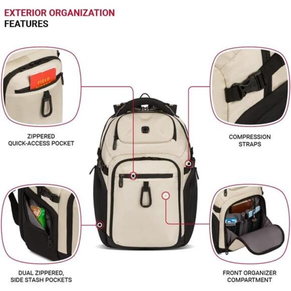 SwissGear Endure Scansmart Laptop Backpack, Vintage Khaki, 17.75-Inch main image 5
